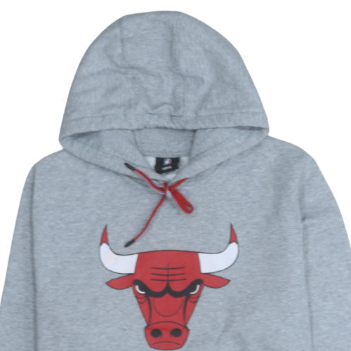 NBA Mens Grey Pullover Hoodie Size L Sports Graphic Sweatshirt