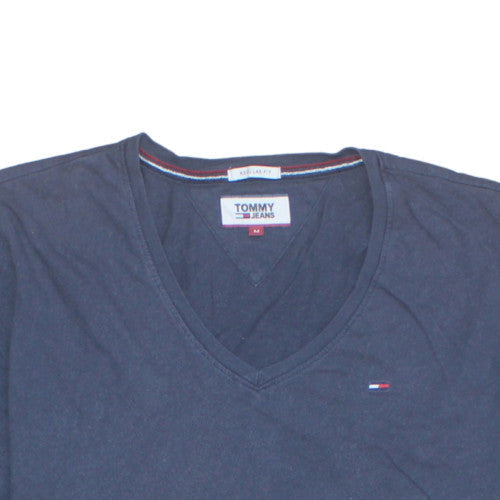 Tommy Jeans Men's Navy V-Neck Regular Fit Cotton T-Shirt M