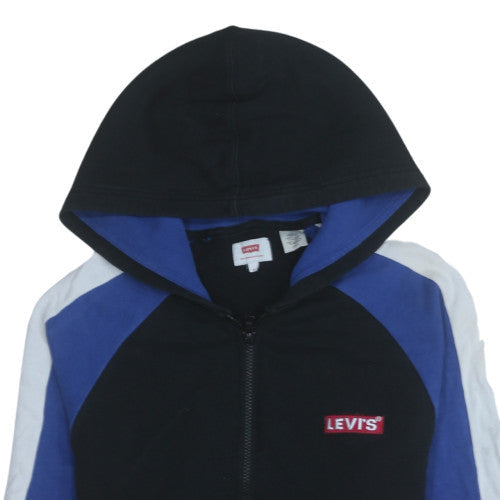 Levi's Mens Black Full Zip Hoodie Size S Regular Fit Logo Design