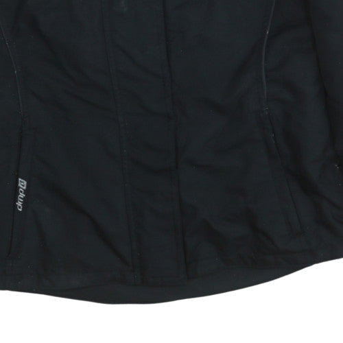 DMP Women's Black Motorcycle Jacket Size 12 Windproof Lined Nylon