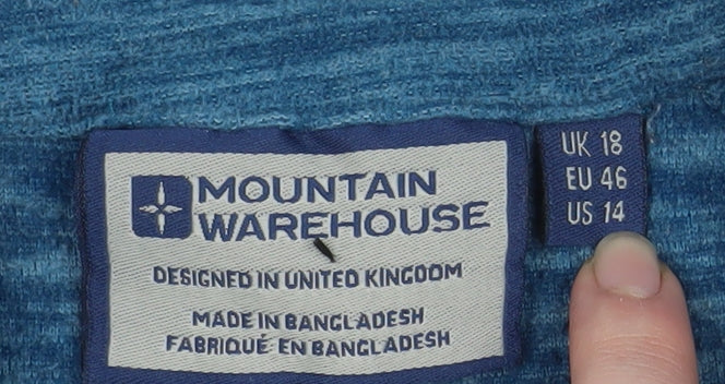 Mountain Warehouse Women's Blue 1/2 Zip Pullover Sweatshirt UK 18
