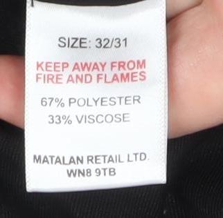 Matalan Men's Black 32x31 Regular Fit Dress Trousers
