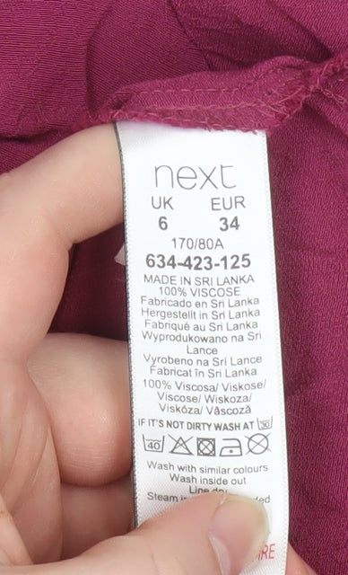 Next Women’s Purple Short Sleeve Viscose Blouse UK 6