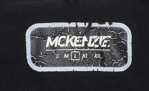 McKenzie Men’s Blue Black Colour Block Crew Sweatshirt Size L