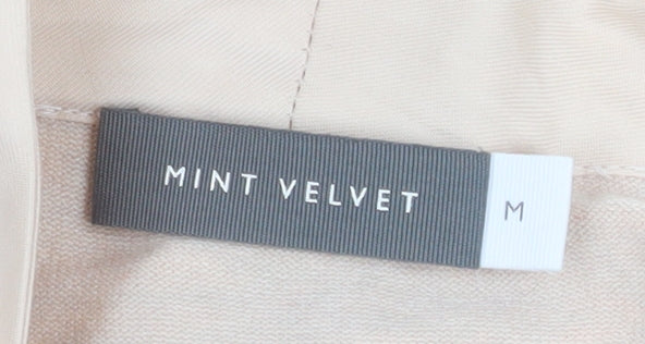 Mint Velvet Women Beige Studded Open Jacket Size M Classic Style
