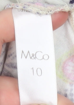 M&Co Women's Multicoloured Floral Viscose Sleeveless Camisole Top Size 10
