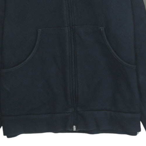 Adidas Womens Black Full Zip Hoodie Size L 100% Cotton Classic Fit