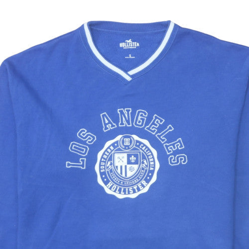 Hollister Women's Blue Pullover Sweatshirt S Los Angeles Graphic Cotton Blend