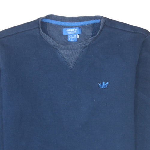 Adidas Mens Blue Crew Neck Pullover Sweatshirt Size S