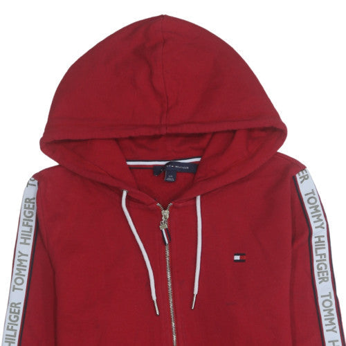 Tommy Hilfiger Men's Red Logo 1/2 Zip Hoodie Size L