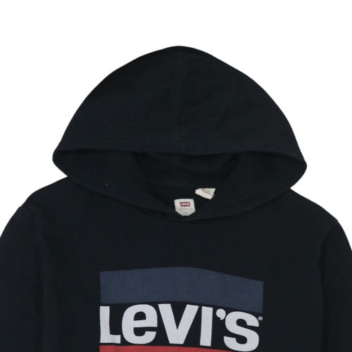 Levi's Men's Black Pullover Hoodie L Fleece Graphic Logo Sweatshirt