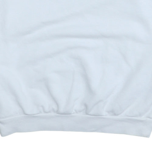 Adidas Women White Crew Neck Sweatshirt Size 8 Cotton Blend