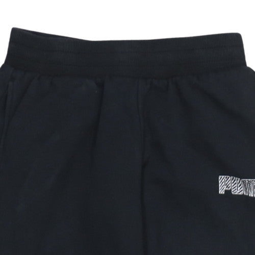 Puma Women's Black Jogger Trousers Size S Fleece Elastic Waist