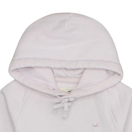 Hollister Womens Light Pink Fleece Hoodie XS Pullover Hooded Top
