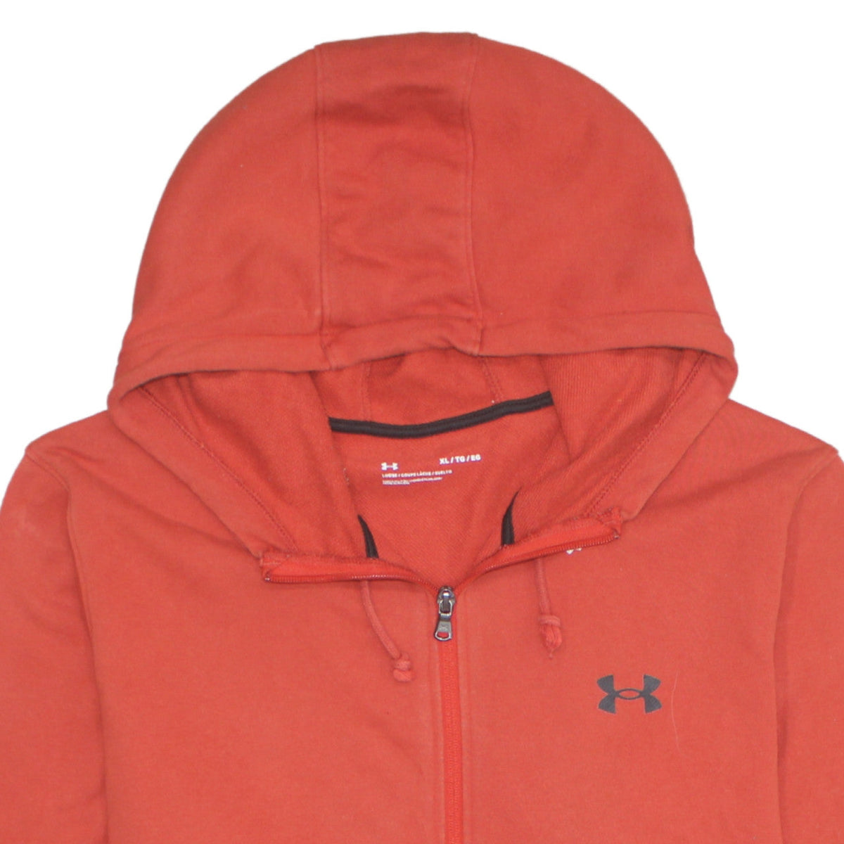 Under Armour Men's Red XL Full Zip Hoodie Cotton Blend