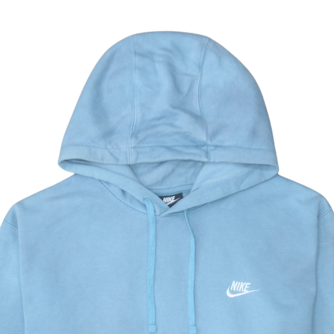 Nike Men Blue Pullover Hoodie XL Fleece Cotton Blend Logo Sweatshirt