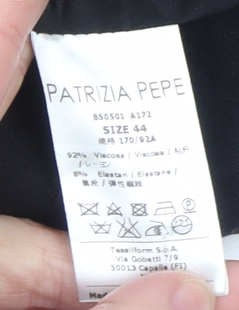 Patrizia Pepe Women's Black Blazer Size 12 Slim Fit Classic Jacket