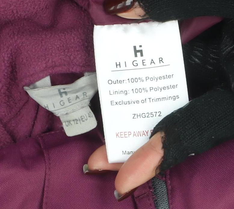 Hi Gear Women's Purple Waterproof Hooded Jacket Size 14