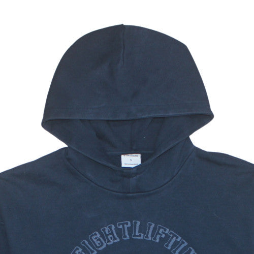 Gymshark Men's Navy Blue Pullover Hoodie Small Weightlifting Club Logo