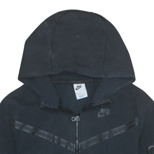 Nike Boys Black Full Zip Hoodie XL 158-170cm Fleece Lined Sportswear