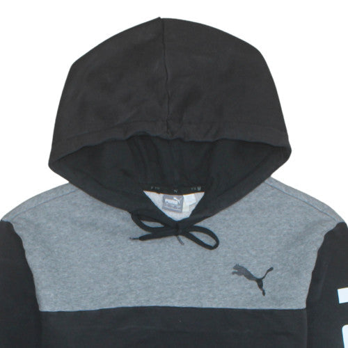 Puma Mens Black Pullover Hoodie L Logo Graphic Fleece Sweatshirt