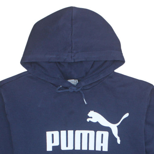 Puma Men's Blue Pullover Hoodie L Sports Fleece Regular Fit