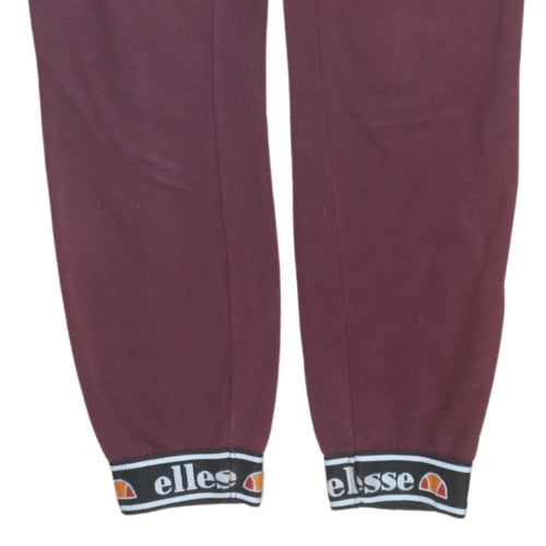 Ellesse Womens Red Jogger Trousers Size 8 Fleece Elastic Waist