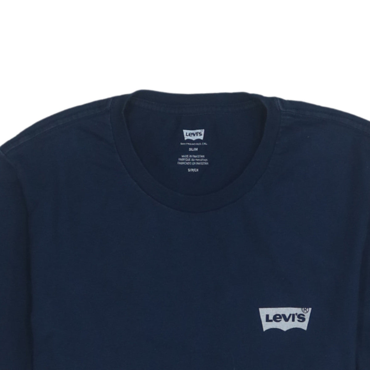 Levi's Men's Blue Slim Fit Crew Neck Cotton T-Shirt Size S