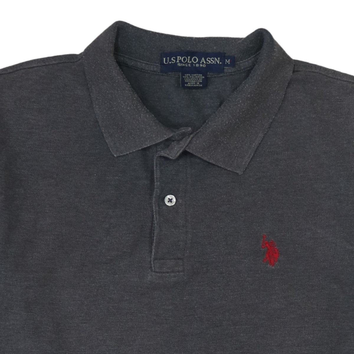 U.S. Polo Assn. Men's Grey Cotton Short Sleeve Polo Shirt M