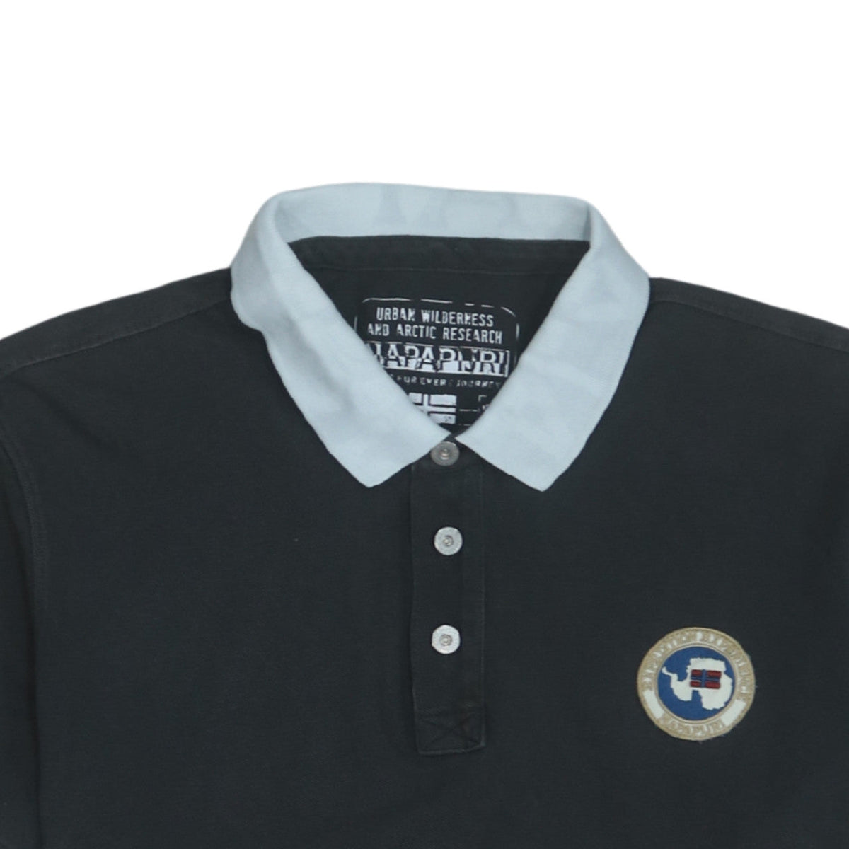 Napapijri Men Black Regular Fit Cotton Polo Shirt M