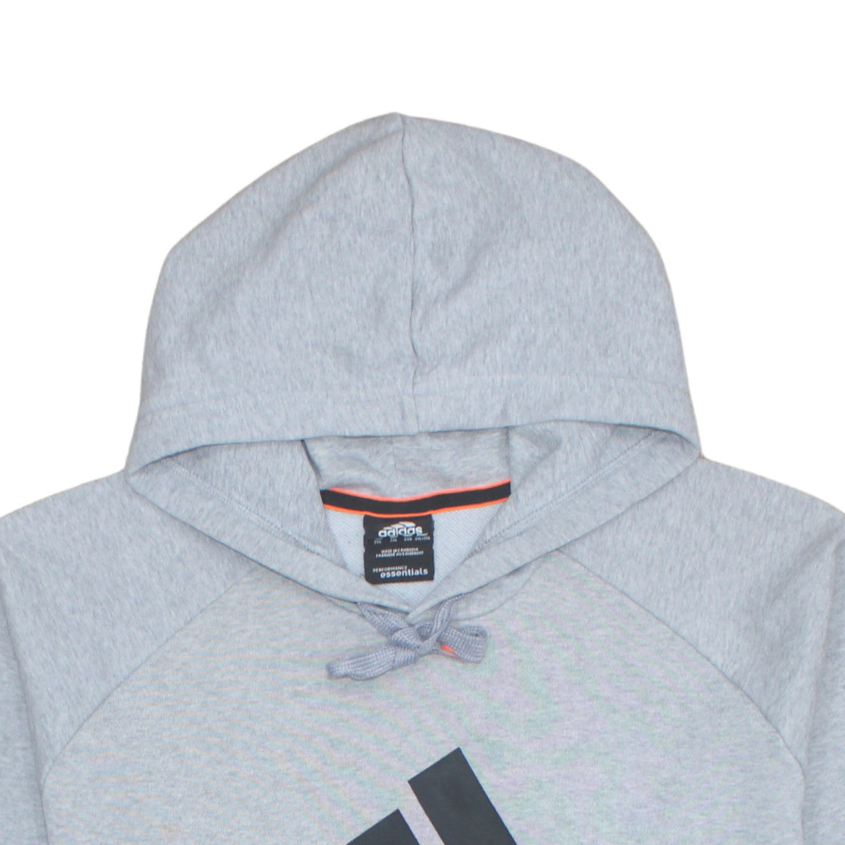Adidas Mens Grey Pullover Hoodie L Logo Sports Cotton Blend