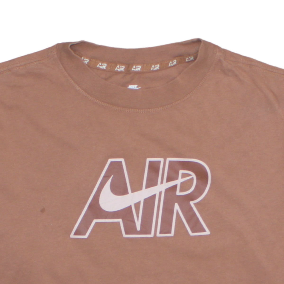 Nike Men's Brown Air Logo Loose Fit Cotton T-Shirt Size S