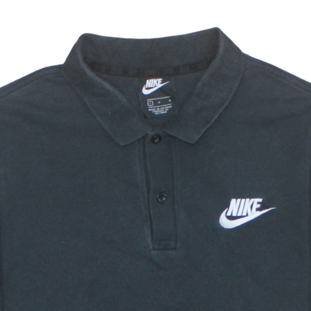 Nike Men's Black Cotton Short Sleeve Polo Shirt Size L