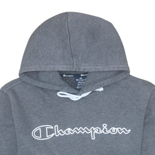 Champion Men's Grey Pullover Hoodie Medium Fleece Logo Sweatshirt
