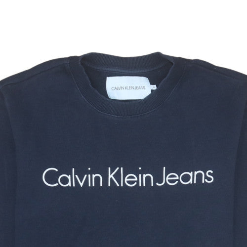 Calvin Klein Jeans Men’s Blue Crew Neck Logo Sweatshirt Size M