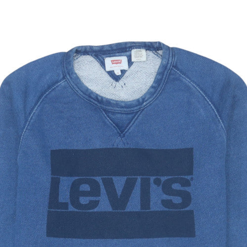 Levi's Men's Blue Logo Crew Neck Pullover Sweatshirt Size S