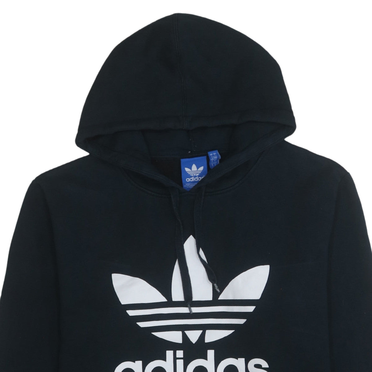 Adidas Mens Black Pullover Hoodie Large Logo Fleece Sweatshirt