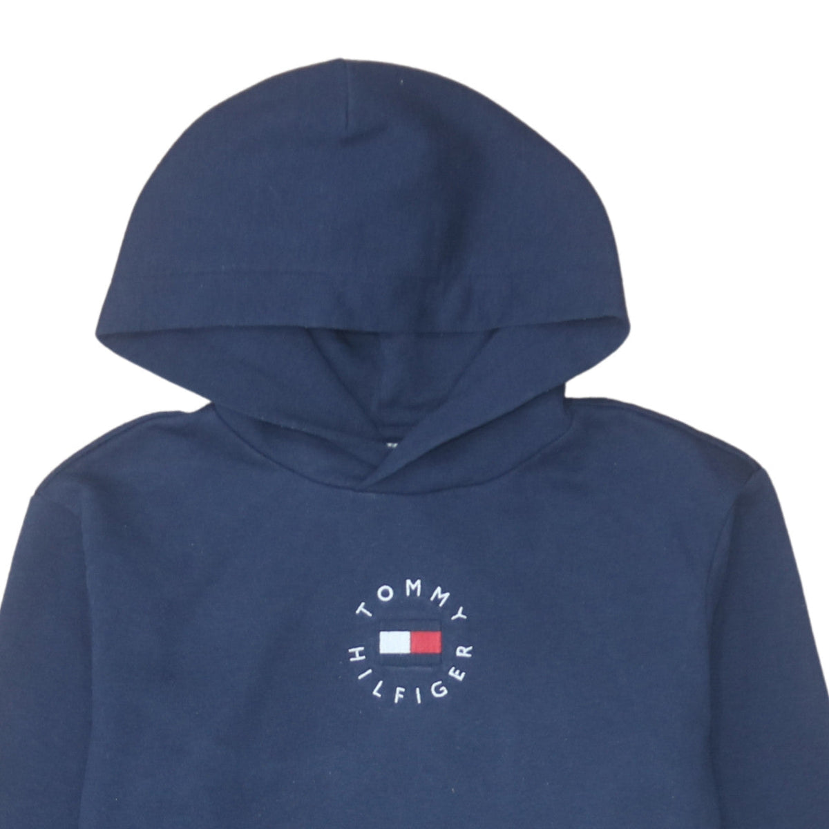 Tommy Hilfiger Girls Navy Blue Hooded Pullover Sweatshirt Dress Size 152 (Age 12)