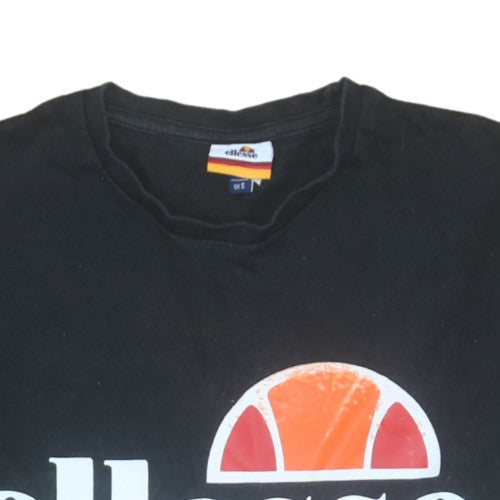Ellesse Men's Black Crew Neck Short Sleeve Logo T-Shirt UK S