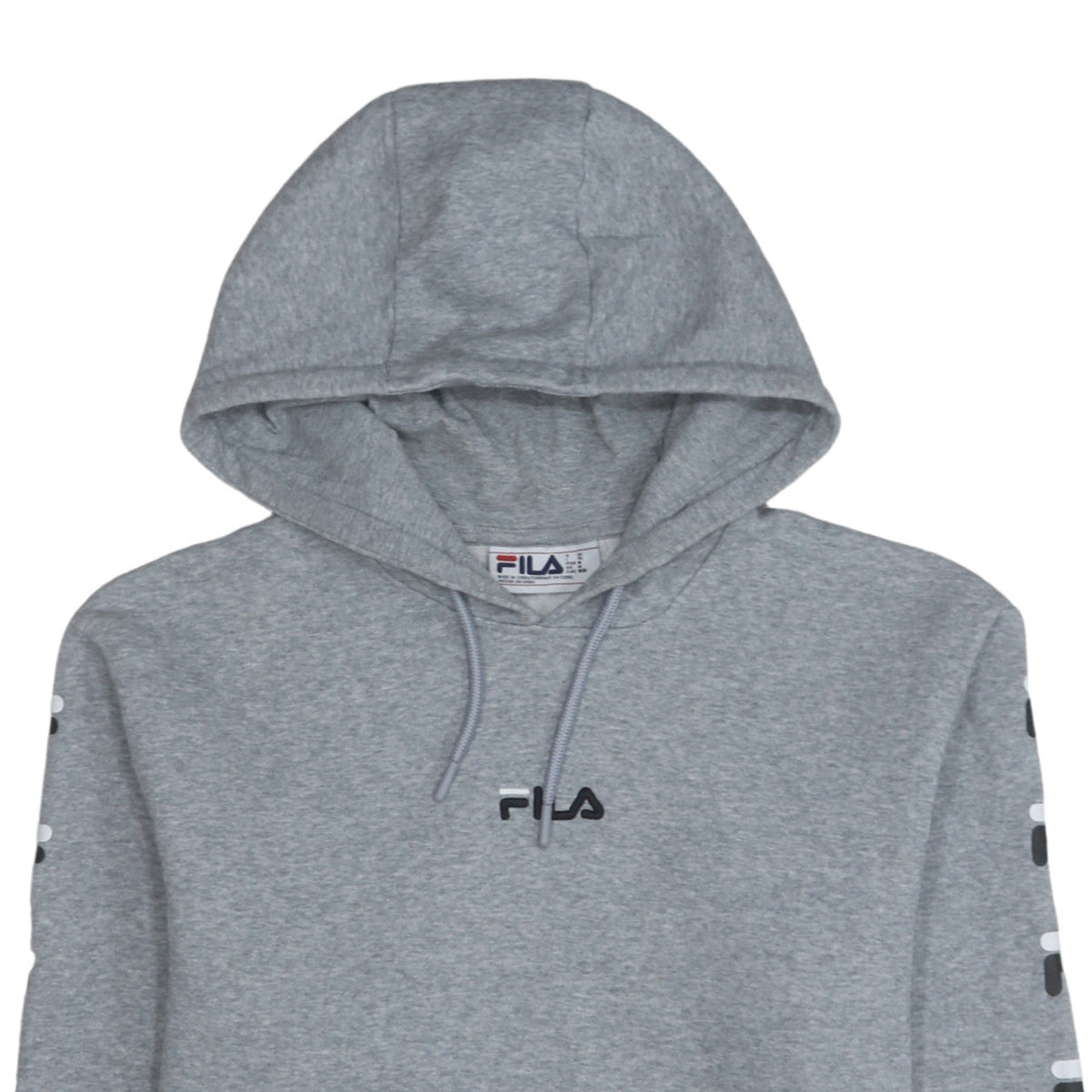 Fila Men's Grey Pullover Hoodie Size M Logo Graphic Sportswear