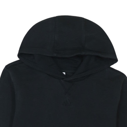 Adidas Boys Black Pullover Hoodie Fleece Sweatshirt 14 Years