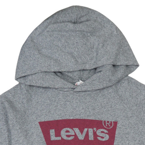 Levi's Men's Grey Pullover Hoodie Small Logo Graphic Print