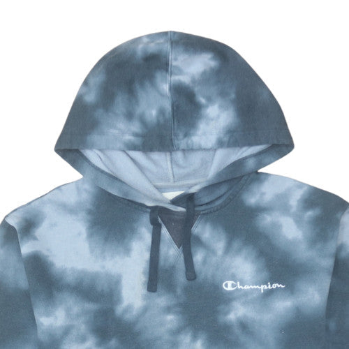 Champion Womens Blue Tie Dye Pullover Hoodie Size L Cotton Blend