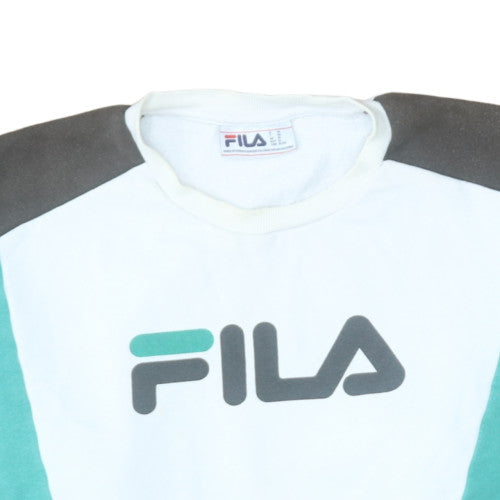 Fila Mens White XL Pullover Sweatshirt Retro Sportswear