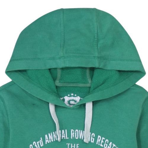 Denim Co Women’s Green Hoodie Size 10 Pullover Varsity Print