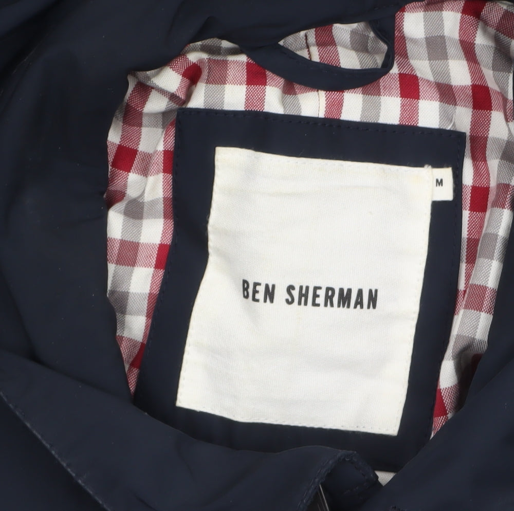 Ben Sherman Men's Blue Mid-Length Polyester Casual Jacket M