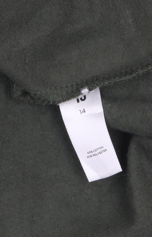 Tu Women Khaki Green 1/2 Zip Long Sleeve Pullover Sweatshirt Size 14