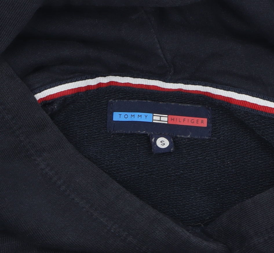 Tommy Hilfiger Women’s Navy Pullover Hoodie Small Classic Logo Cotton Blend