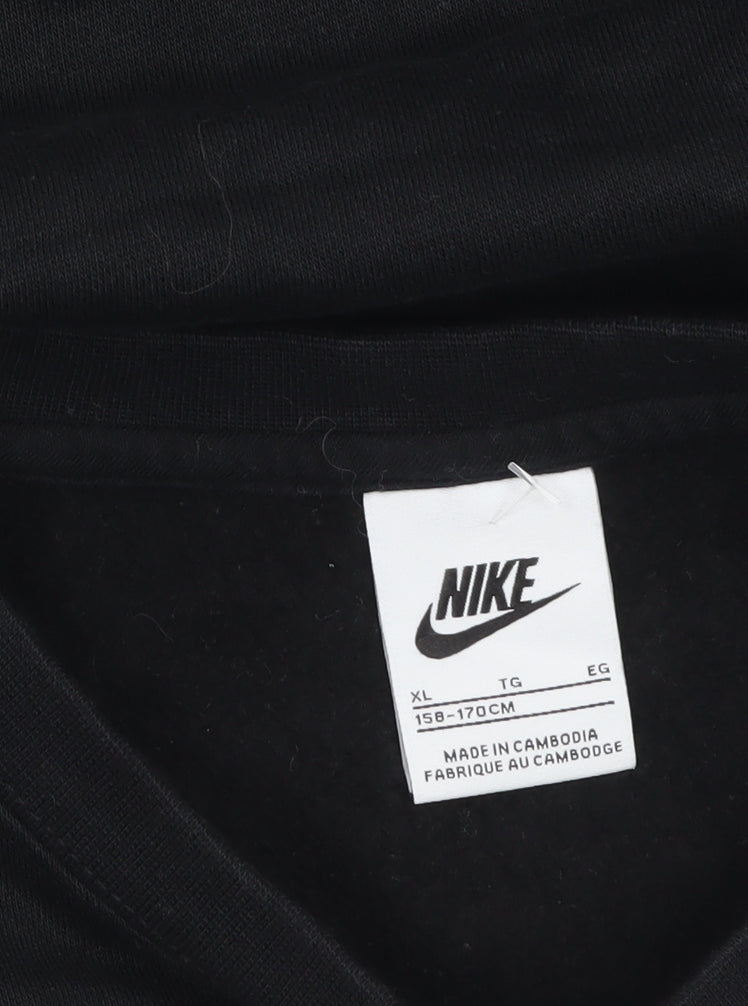 Nike Boys Black XL Pullover Fleece Sweatshirt with Logo Print