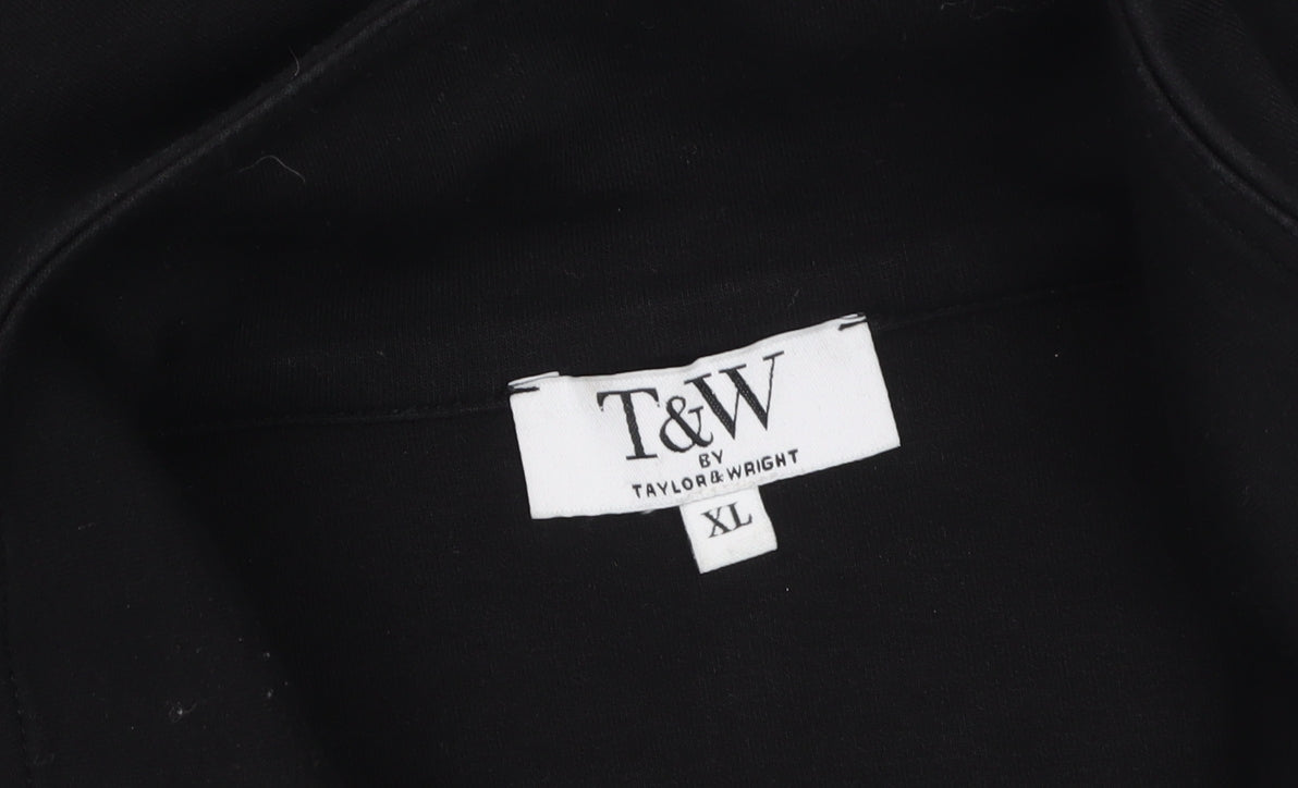 T&W by Taylor & Wright Men's Black XL 1/2 Zip High Neck Sweatshirt
